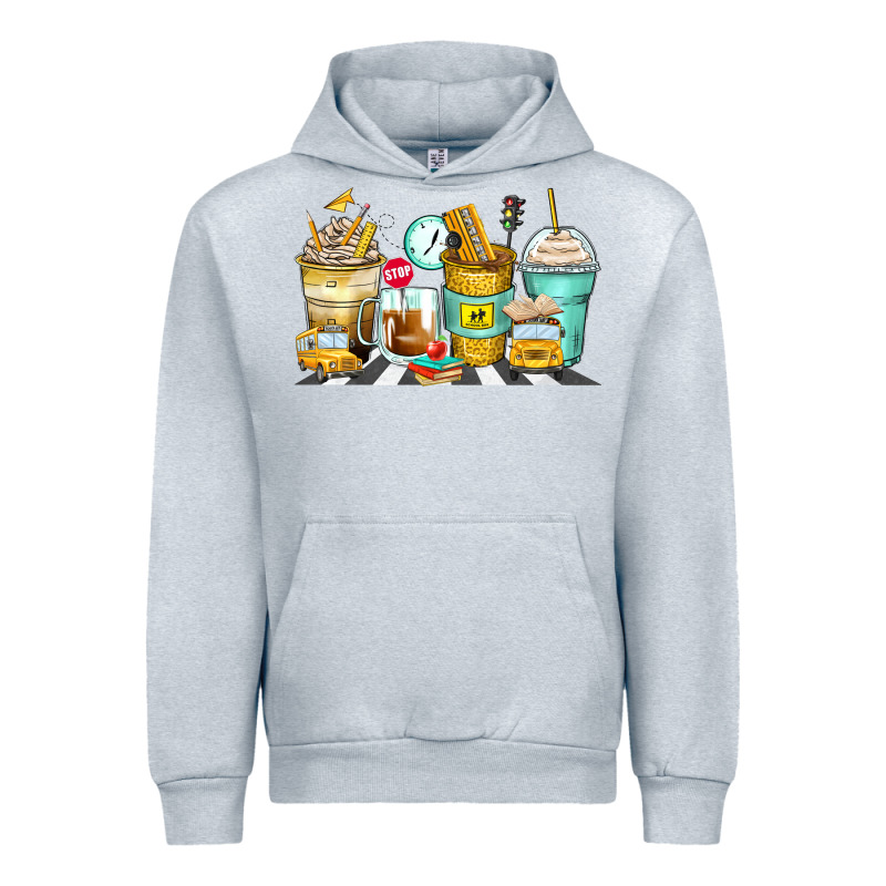 School Bus Coffee Cups Urban Hoodie by Zillion Design Studio | Teevron