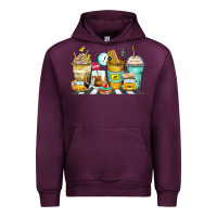 Mauve Wine school bus coffee cups Urban Hoodie - Zillion Design Studio