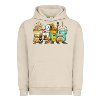 Pigment French Oak school bus coffee cups Urban Hoodie - Zillion Design Studio