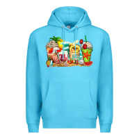 Ocean Blue summer vibes coffee cups Premium Hoodie - Zillion Design Studio