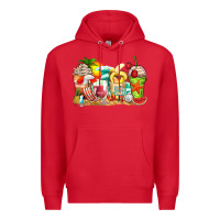 Red summer vibes coffee cups Premium Hoodie - Zillion Design Studio