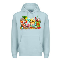 Blue Mist summer vibes coffee cups Premium Hoodie - Zillion Design Studio