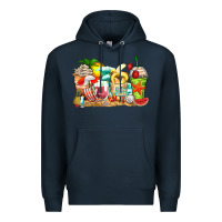 Navy summer vibes coffee cups Premium Hoodie - Zillion Design Studio