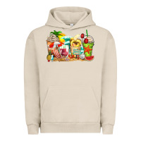 Pigment French Oak summer vibes coffee cups Urban Hoodie - Zillion Design Studio