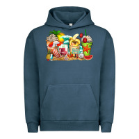 Pigment Midnight Navy summer vibes coffee cups Urban Hoodie - Zillion Design Studio