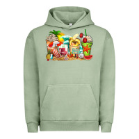 Pigment Oil Green summer vibes coffee cups Urban Hoodie - Zillion Design Studio