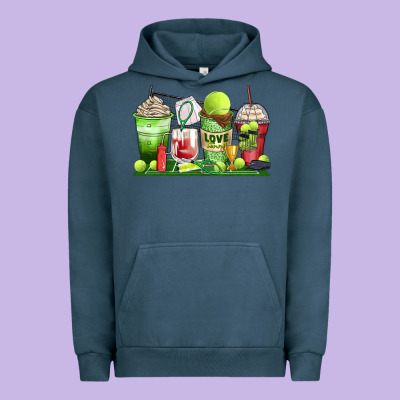 Tennis Coffee Cups Urban Hoodie Designed By Zillion Design Studio