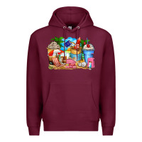Burgundy travel coffee cups Premium Hoodie - Zillion Design Studio