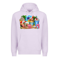Lilac travel coffee cups Premium Hoodie - Zillion Design Studio