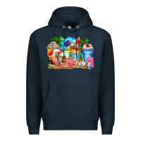 Navy travel coffee cups Premium Hoodie - Zillion Design Studio