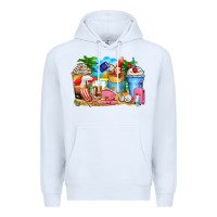 White travel coffee cups Premium Hoodie - Zillion Design Studio