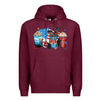 Burgundy usa coffee cups Premium Hoodie - Zillion Design Studio