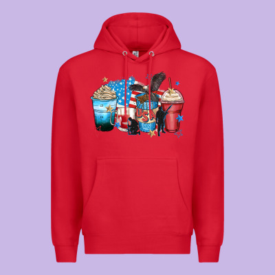 Usa Coffee Cups Premium Hoodie Designed By Zillion Design Studio