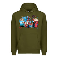 Army Green usa coffee cups Premium Hoodie - Zillion Design Studio