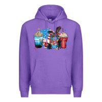 Purple usa coffee cups Premium Hoodie - Zillion Design Studio
