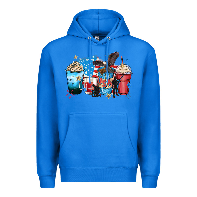 Usa Coffee Cups Premium Hoodie by Zillion Design Studio | Teevron