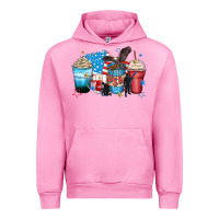 Fuchsia Pink usa coffee cups Urban Hoodie - Zillion Design Studio