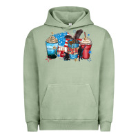 Pigment Oil Green usa coffee cups Urban Hoodie - Zillion Design Studio