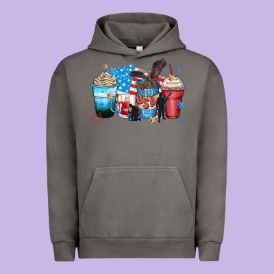 Usa Coffee Cups Urban Hoodie Designed By Zillion Design Studio