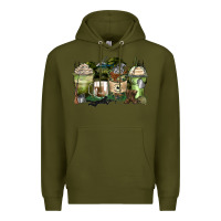Army Green veteran coffee cups Premium Hoodie - Zillion Design Studio