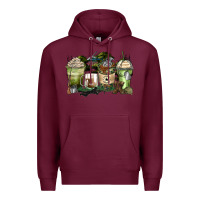 Burgundy veteran coffee cups Premium Hoodie - Zillion Design Studio
