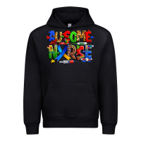 Black ausome autism nurse Urban Hoodie - Zillion Design Studio