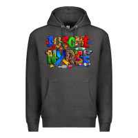 Charcoal Heather ausome autism nurse Premium Hoodie - Zillion Design Studio