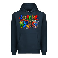 Navy ausome autism nurse Premium Hoodie - Zillion Design Studio