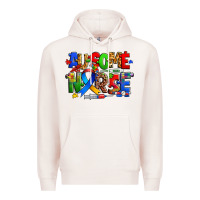 Pale Pink ausome autism nurse Premium Hoodie - Zillion Design Studio