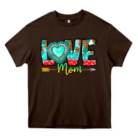 Chocolate Brown Love Mom Heavy Core Tee - CowhideDigitalArt