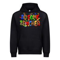 Black ausome autism teacher Urban Hoodie - Zillion Design Studio