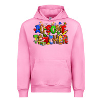 Fuchsia Pink ausome autism teacher Urban Hoodie - Zillion Design Studio