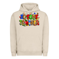 Pigment French Oak ausome autism teacher Urban Hoodie - Zillion Design Studio