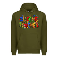 Army Green ausome autism teacher Premium Hoodie - Zillion Design Studio