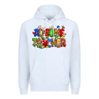 White ausome autism teacher Premium Hoodie - Zillion Design Studio