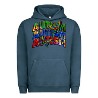 Pigment Midnight Navy autism autism autism Urban Hoodie - Zillion Design Studio