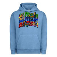 Pigment Pebble Blue autism autism autism Urban Hoodie - Zillion Design Studio