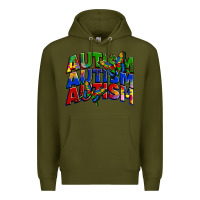 Army Green autism autism autism Premium Hoodie - Zillion Design Studio