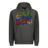 Charcoal Heather autism autism autism Premium Hoodie - Zillion Design Studio