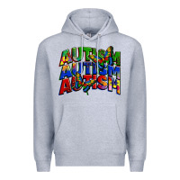 Heather Grey autism autism autism Premium Hoodie - Zillion Design Studio