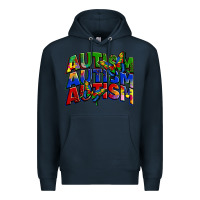 Navy autism autism autism Premium Hoodie - Zillion Design Studio