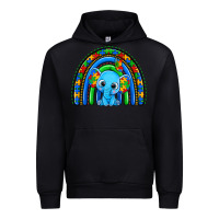 Black autism elephant rainbow Urban Hoodie - Zillion Design Studio