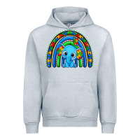 Heather Grey autism elephant rainbow Urban Hoodie - Zillion Design Studio