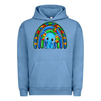 Pigment Pebble Blue autism elephant rainbow Urban Hoodie - Zillion Design Studio