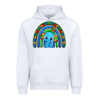 White autism elephant rainbow Urban Hoodie - Zillion Design Studio