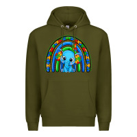 Army Green autism elephant rainbow Premium Hoodie - Zillion Design Studio