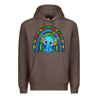 Coffee autism elephant rainbow Premium Hoodie - Zillion Design Studio
