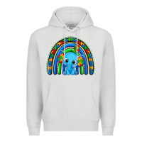 Dove Grey autism elephant rainbow Premium Hoodie - Zillion Design Studio