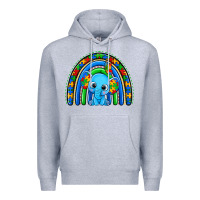 Heather Grey autism elephant rainbow Premium Hoodie - Zillion Design Studio