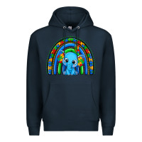 Navy autism elephant rainbow Premium Hoodie - Zillion Design Studio